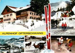 73785237 Ofterschwang Cafe Hotel Pension Alpenhof Panorama Skilift Wildfuetterun - Andere & Zonder Classificatie