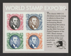 United States 1989 World Stamp Washington Expo - Lincoln MNH - Ungebraucht