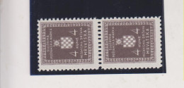 CROATIA WW II  , 4 Kn  Official Double Perforation Pair  MNH - Kroatien