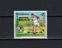 Austria 2001 Football Soccer, SV Wüstenrot Salzburg, Austrian Champion Stamp MNH - Famous Clubs