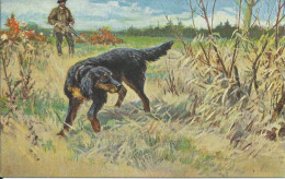 Chasse , Chasseur, Chien, .  / Jâgd,,  Jäger ,4 Hund, Fuchs. (Illustrateur Muller J.) - Dogs