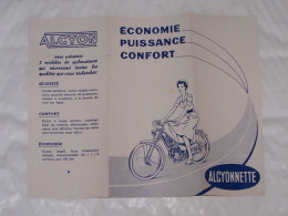 DEPLIANT PUB PUBLICITAIRE CYCLOMOTEUR CYCLO MOTEUR ALCYONNETTE TYPE NORMAL, LUXE, GRAND LUXE, ALCYON - Motorfietsen