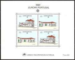 Portugal 1990, Block MNH Architecture, Europa CEPT - Unused Stamps