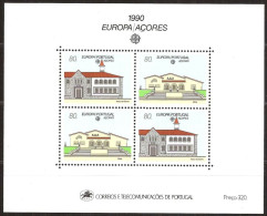 Portugal, Açores 1990, Block MNH Architecture Europa CEPT - Unused Stamps