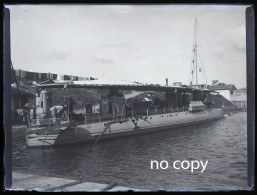 Photo - Plaque Verre - Glass Negative - Navire De Guerre - Torpilleur Flibustier - France - 9x12 - Glass Slides