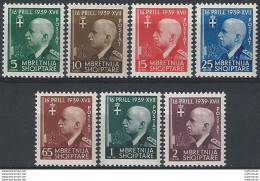 1942 Albania Occupazione Italiana MNH Sass N. 30/36 - Other & Unclassified