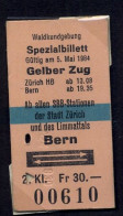 Delcampe - 05/05/84 BERN , SBB STATIONEN , TICKET DE FERROCARRIL , TREN , TRAIN , RAILWAYS - Europe