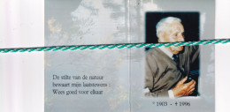 Cyriel Uleyn-Degraeve, Klerken 1903, 1996. Foto - Overlijden