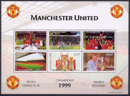 Benin 1999 Football Soccer, Manchester United Sheetlet MNH - Clubs Mythiques