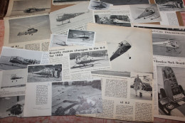 Lot De 30g D'anciennes Coupures De Presse Des Hélicoptères Américains Brantly - Aviación