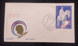 D)1974, URUGUAY, FIRST DAY COVER, ISSUE, MONUMENT TO GENRAL ARTIGAS IN CERRO VENTURA, FDC - Uruguay