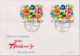 1988 Schweiz FDC Zum:CH 769, Mi:CH 1380, Gemeinschaftsausgabe Schweiz+Frankreich J. Tinguely, Métamécaique - Emissioni Congiunte