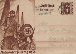 Europa - Deutschland-Drittes Reich - Postkarte  -    1934   Nationaler Feiertag - War 1939-45