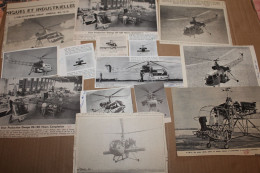 Lot De 13g D'anciennes Coupures De Presse De L'hélicoptère Américain Oméga BS-12 - Aviazione