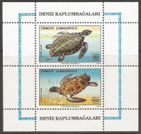 Turkey 1989 SC # 2457a Sea Turtles MNH Souvenir Sheet - Unused Stamps