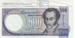 BILLETE VENEZUELA 500 BOLIVARES 1990 P-67d - Otros – América