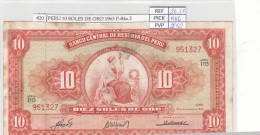 BILLETE PERU 10 SOLES DE ORO 1963 P-84a.2 - Otros – América