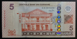 BILLETE SURINAME 5 DOLARES 2010 P-162a - Altri – America