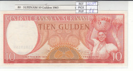 BILLETE SURINAME 10 GULDEN 1963 P-121b - Autres - Amérique