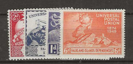 1949 MNH Falkland Islands Dependencies Mi 15-17 Postfris** - Falklandeilanden