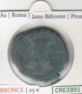 CRE2891 MONEDA ROMANA AS VER DESCRIPCION EN FOTO - Republic (280 BC To 27 BC)