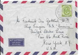 Posthorn Hamburg Gartenbau Ausstellung Letter To New York USA 1952 60 Euros++ - Covers & Documents