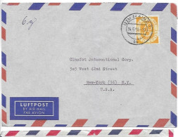 Posthorn Mainz Letter To New York USA 1952 65 Euros - Covers & Documents