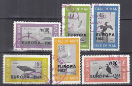 INSEL CALF OF MAN (Isle Of Man), Nichtamtl. Briefmarken, 6 Marken, Gestempelt, Europa 1963, Vögel - Isle Of Man