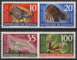 Senegal 1968 Krebstiere Garnele Languste 374/77 Postfrisch - Sénégal (1960-...)