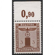 Dt. Reich Dienst 1942/44 Waag. Gummiriffelung Oberrand D 156 Y P OR Postfrisch - Officials