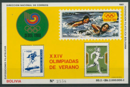 Bolivien 1987 Olympia Sommerspiele Seoul'88 Block 166 Postfrisch (C22883) - Bolivia