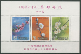 Taiwan 1988 Blüten Aprikose Pfirsich Block 38 Postfrisch (C70593) - Blokken & Velletjes