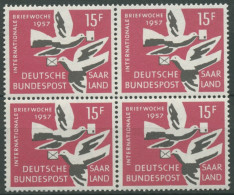 OPD Saarbrücken 1957 Internationale Briefwoche 408 4er-Block Postfrisch - Ungebraucht