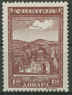Serbien 1942 Freimarken Serbische Klöster 73 Postfrisch - Bezetting 1938-45