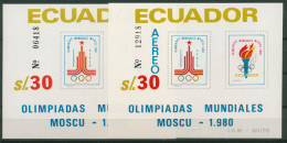 Ecuador 1980 Olympiade Moskau Block 95/96 Postfrisch (C22794) - Ecuador