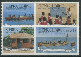 Sierra Leone 1986 Jahr Des Friedens Schule Boote 912/15 Postfrisch - Sierra Leona (1961-...)