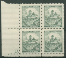 Böhmen & Mähren 1939 Eckrand-4er-Block 50er-Bogen 26 Pl.-Nr. 3A Postfrisch - Unused Stamps