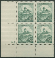Böhmen & Mähren 1939 Eckrand-4er-Block 100er-Bogen 26 Pl.-Nr. 5A Postfrisch - Nuevos