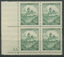 Böhmen & Mähren 1939 Eckrand-4er-Block 50er-Bogen 26 Pl.-Nr. 4A Postfrisch - Nuevos