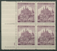 Böhmen & Mähren 1939 Eckrand-4er-Block 50er-Bogen 27 Pl.-Nr. 1 Postfrisch - Nuevos