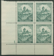 Böhmen & Mähren 1939 Eckrand-4er-Block 100er-Bogen 26 Pl.-Nr. 1 Postfrisch - Unused Stamps