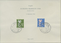 OPD Saarbrücken 1958 Europa Sonderblatt 439/40 SB Gestempelt (X14705) - Briefe U. Dokumente