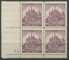 Böhmen & Mähren 1939 Eckrand-4er-Block 50er-Bogen 27 Pl.-Nr. 1A Postfrisch - Nuovi