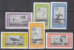 INSEL CALF OF MAN (Isle Of Man), Nichtamtl. Briefmarken, 6 Marken, Ungebraucht **, Europa 1963, Vögel - Isle Of Man