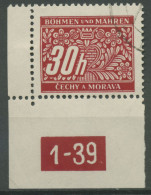 Böhmen U. Mähren Portomarke 1939/40 P 4 PN 1-39 Ecke 3 Dgz Gestempelt - Gebruikt