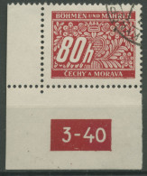 Böhmen U. Mähren Portomarke 1939/40 P 8 PN 3-40 Ecke 3 Dgz Gestempelt - Usati