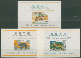 Korea (Süd) 1966 Tierwelt: Dachs, Kragenbär Block 243/45 Postfrisch (C74067) - Corea Del Sur