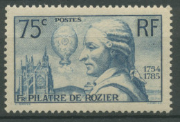 Frankreich 1936 Physiker Und Ballonfahrer De Rozier 318 Mit Falz - Unused Stamps