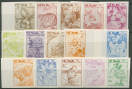 Vietnam 1984 Tiere Und Pflanzen 1529/43 B Geschnitten Ungebraucht O.G. - Viêt-Nam