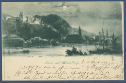 Gruß Aus Heidelberg Blick über D. Neckar Mondscheinkarte, Gelaufen 1899 (AK1128) - Heidelberg